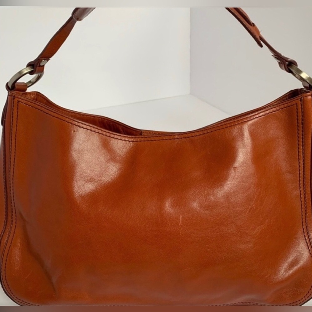 Hype Cognac Leather Shoulder Baguette - Picture 6 of 10